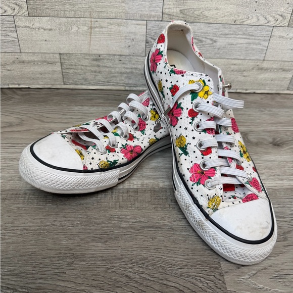 Floral Converse All Star Floral Print Low Top Sneakers Women’s Size 9 - Picture 2 of 13